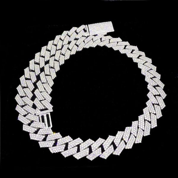 

Zuanfa Jewelry New Trendy 19Mm Width Iced Out Jewelry Sterling Sier Loose Moissanite Diamond Cuban Link