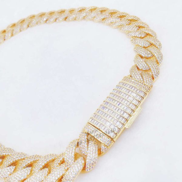 

S Hip Hop Cuban Link Chain 20Mm Width 4Row Moissanite Iced Out Cuban Link Chain Cuban Chain Necklace