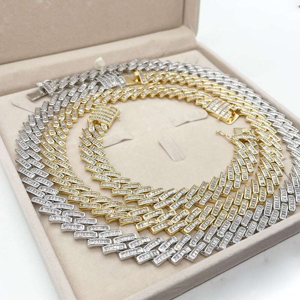 

Hip Hop Jewelry Pass Diamond Test Vvs Moissanite Iced Out Gold Necklace Custom Men Sier Cuban Link Chain