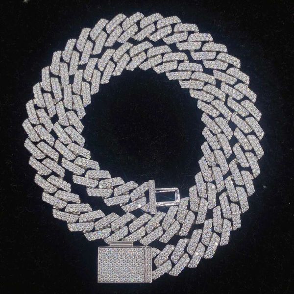 

Custom 12Mm 18" 20" 22" 24" Diamond Gold Chain Necklace Bracelet Cuban Link Chain Iced Out Hip Hop Jewelry