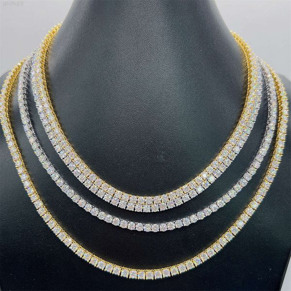 

2023 Fashion Hot Selling Moissanite Silver 3mm 4mm 5mm Classic Necklace Bracelet Mens Chains Jewelry Tennis Chain