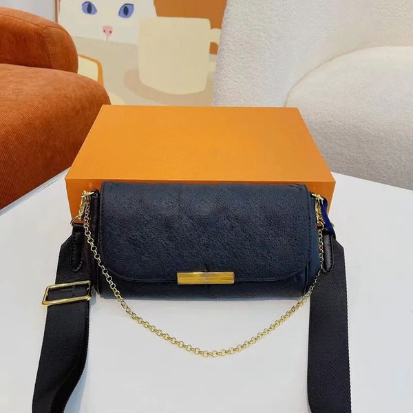 

Women's chain bag designer leather shoulder bag top purse fashion skew straddle bag makeup bag purse, Black
