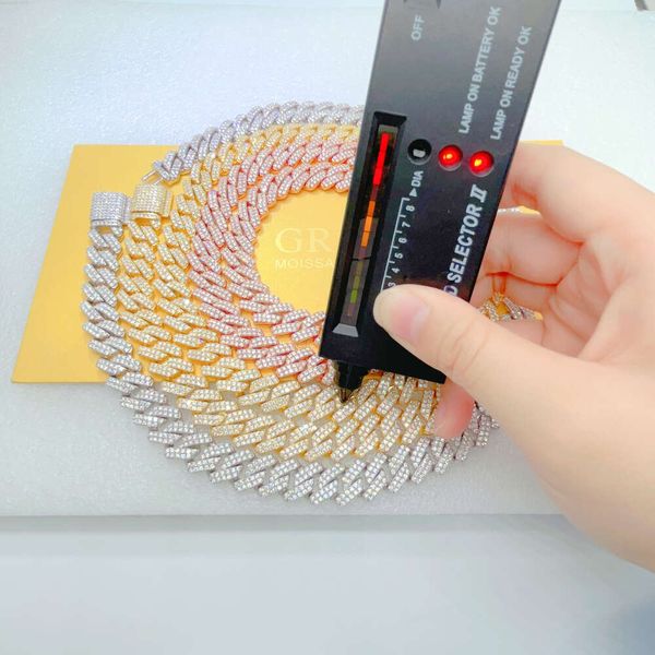 

Wholesale Price Diamond Sterling Silver Hand Chains for Men Vvs Moissanite Miami Cuban Link Chain