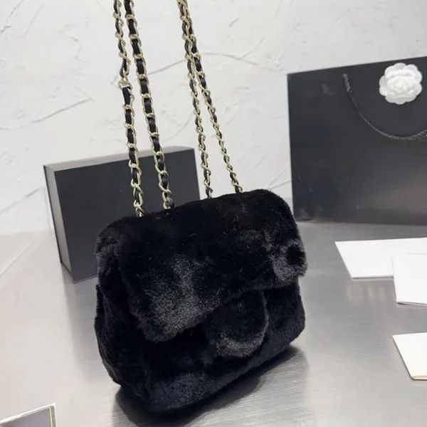 

Designer chain bag luxury velvet crossbody bag top designer bag plush square purse, 1-14