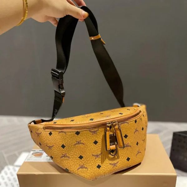 

Designer fanny pack women's stylish chest bag men's shoulder crossbody bag designer zipper purse handbag, Yellow
