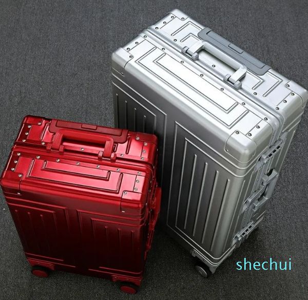 

Suitcases 2023 Selling Aluminum Travel Suitcase Hard Trolly Case Aluminium Luggage 20"24"26"29" Inch