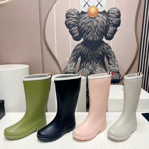 

ss24 High-Fashion Rubber Boots Rain Boots Ankle Boot Rubber Walking Waterproof Leisure Thick Soled Short Booties Green Black, # 3
