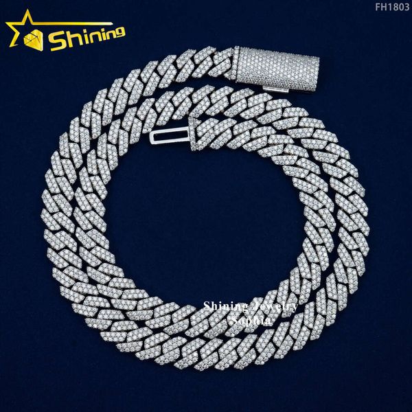 

Wholesale Factory China Hip Hop Jewelry Necklace 925 Sterling Silver Micro Pave Zirconia Diamond Cz Cuban Link Chain
