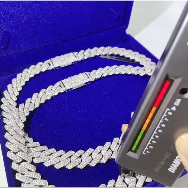 

Luxury Style S925 Vvs Moissanite Cuban Link Chain Iced Out Cuban Link Bracelet Vvs Moissanite Diamond Cuban Link