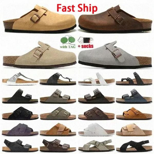 

Birkens Slippers stocks Designer Boston Clogs Sandals Cork Flat Summer Leather Slide Favourite Beach Casual Shoes Women Men Arizona Mayari Mens Leather Slippers, Yellow