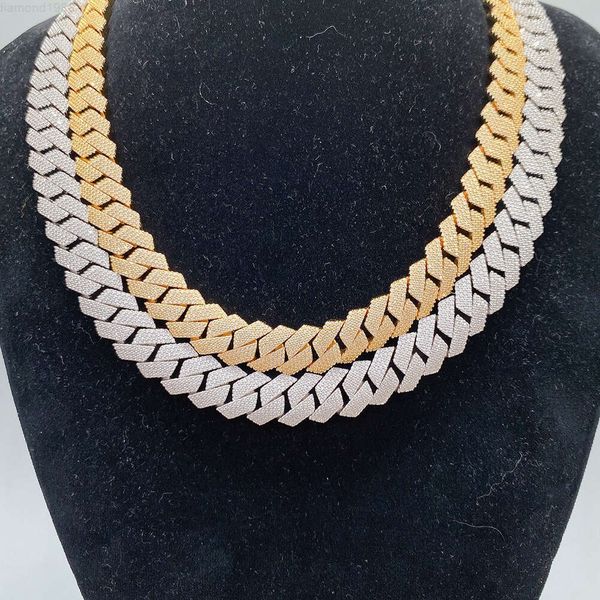 

Luxury Fashion 15mm 4 Rows Diamonds Moissanite Heavy Miami Men Necklace with Iced Out Cuban Link Chain