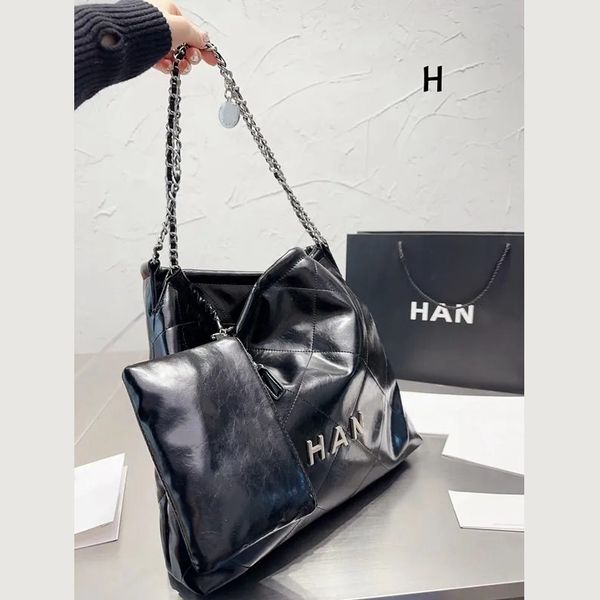

Women's clutch Chain shoulder bag Leather composite bag double c gold pendant Retro fashion large capacity shopping bag, Silver