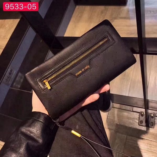 

Designer men's Handbag Original Women's Top cowhide leather wallet Mobile phone bag Credit Card bag Coin wallet, Black