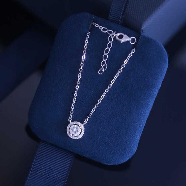

Tiff Necklace Designer luxury fashion jewelry s925 Sterling Silver Tiejia Round Diamond Necklace Feminine and Versatile Small and Elegant High Grade neckchain