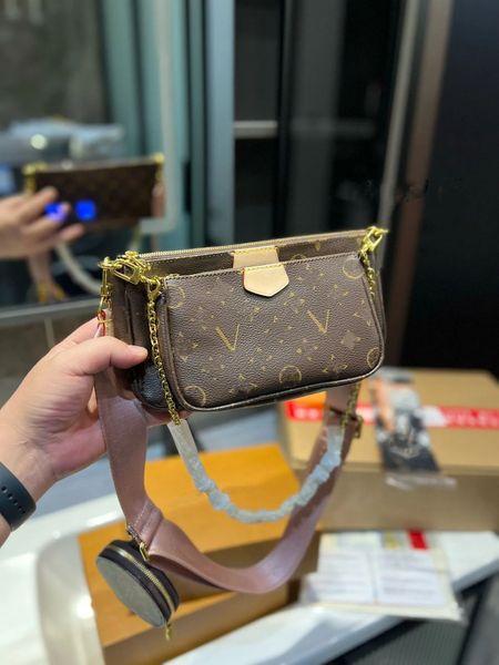 

Fashion Drum bag 3 Sets Shoulder Bag Cross body Bicolor Monograms Leather Designers Womens Cross Body chain tote Handbag Purse Pouch M45777