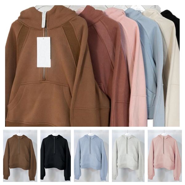 

hoodie designer woman Autumn and winter yoga scuba zipper terry Thickening jackets hoodys sports half Leggings Elastic Fitness Lady Overall Tights