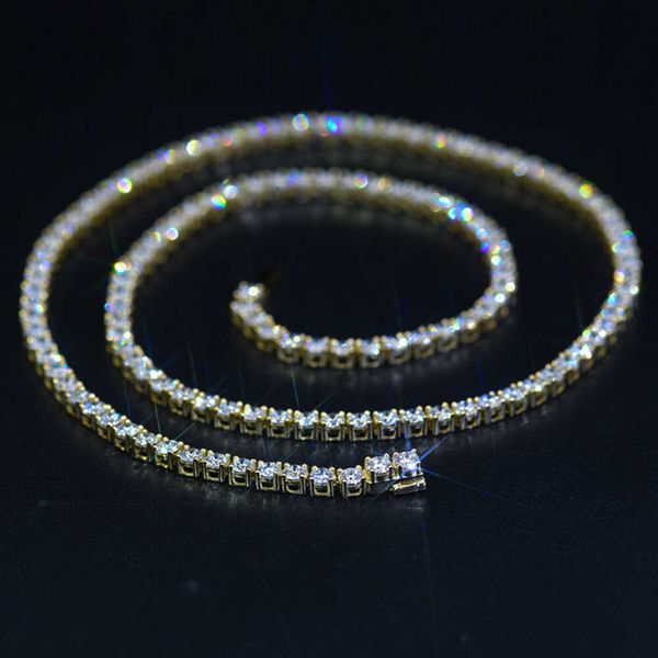 

Eternal Jewelry Brand Custom Men Women Real S925 Silver 10k 14k Gold Moissanite Diamond 18inch Tennis Link Chain Necklace