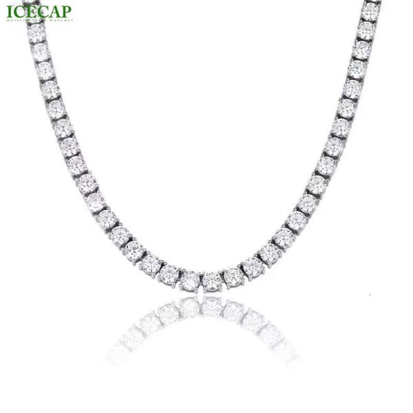 

Fashion Jewelry 925 Sterling Silver Tennis Chain 5mm Hip Hop Iced Out Vvs Moissanite Necklace Diamond Necklaces