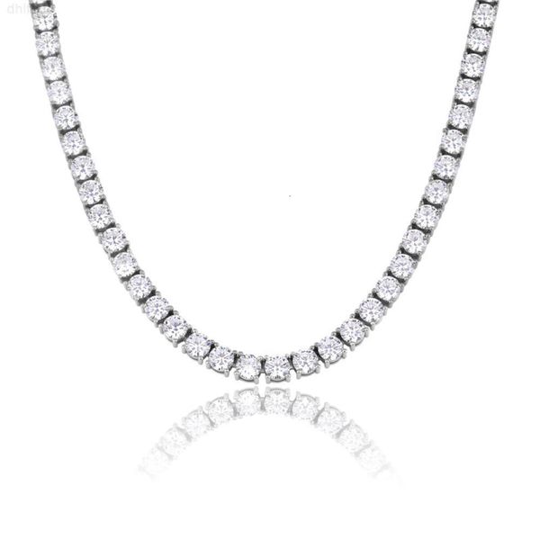 

Europe and the United States Cross Border 3mm-5mm Mosanite S925 Pure Silver Plated Real Platinum Single Row Tennis Chain