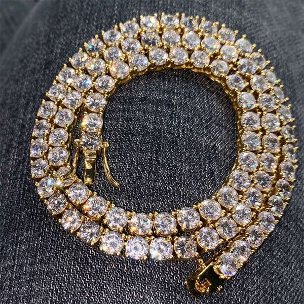 

High Quality Wholesale Stock 7.0mm Vvs Moissanite Tennis Chain Gold Filled Necklace Chains