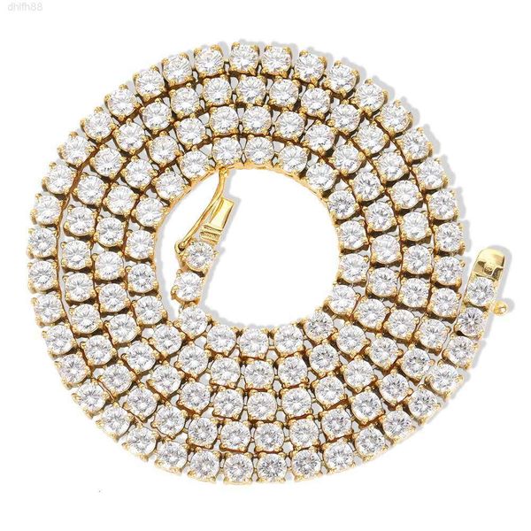 

2023 Hot Sale High Quality 14k 10k Yellow Gold 925 Sterling Silver d Vvs Moissanite Chain Tennis Necklace for Women