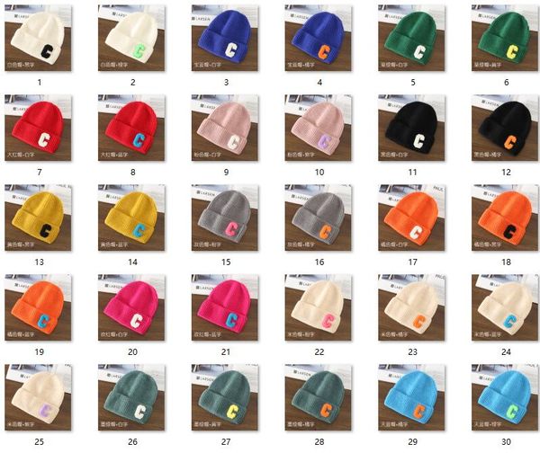 

Labeled 30 Color Children's 2023 New Korean Edition Versatile Warm Woolen Autumn and Winter Student Hat Knitted Wool, 18