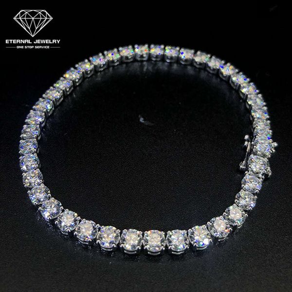 

Ladies Women Fashion Luxury Real S925 Silver 10k 14k 18k Gold 5.5inches 4mm d Vvs Moissanite Diamond Tennis Chain Bracelet