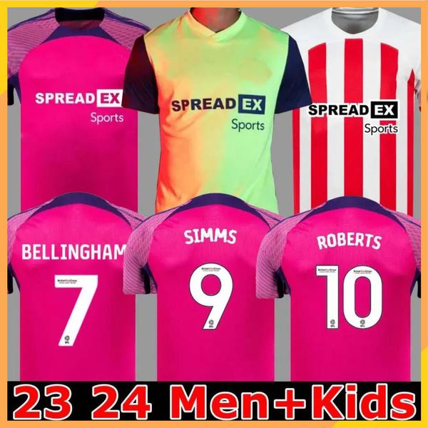 

23 24 SUNDERLAND Home Soccer Jerseys STEWART SIMMS ROBERTS AMAD CLARKE DAJAKU EMBLETON EVANS O'NIEN Football Shirt PRITCHARD Mens Kids Kit, 23 24 home aldult patch