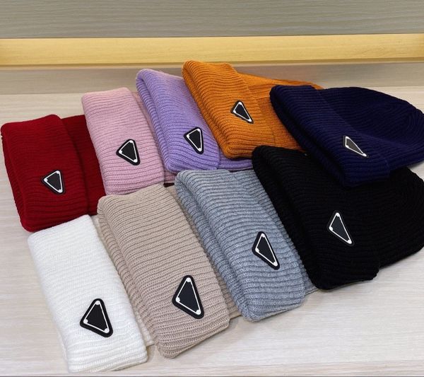 

Luxury knitted hat brand designer Beanie Cap mens womens fit Hat Unisex 99% Cashmere letter leisure Skull Caps outdoor fashion High Quality 9 color, Pink