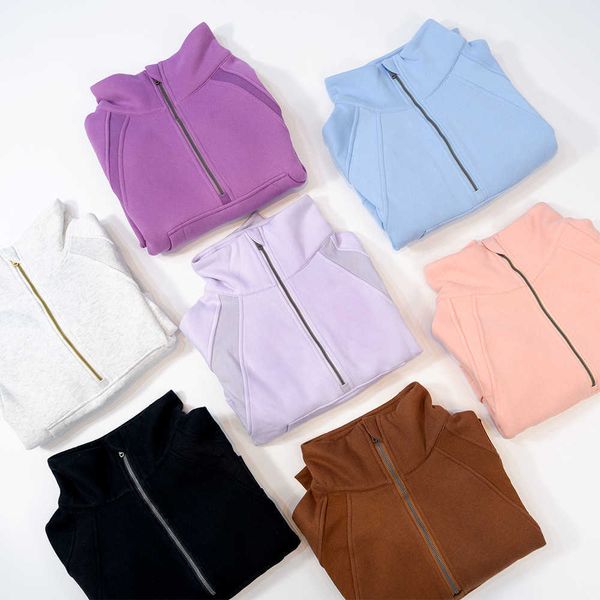 

Autumn and winter yoga zip up hoodie Scuba Suit Designer Hooded Sweatshirt womens fashion designer zipper terry mans pink hoodies loose short clothes sports half