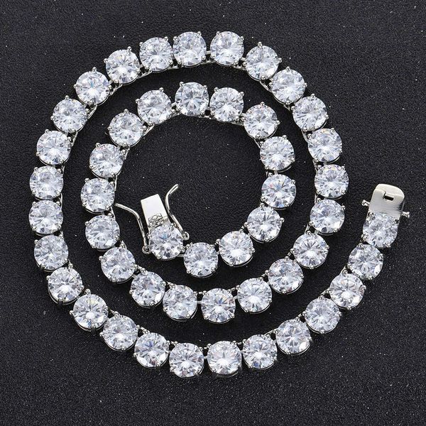 

Hailer Jewelry 925 Sterling Silver Gold Plated Gra Diamond Tester Bracelet Necklace Cluster 8mm Moissanite Tennis Chain