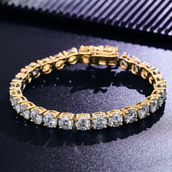 

Hot Sale 14k Gold Moissanite Tennis Chain 5mm 6-9 Inches Iced Out Diamond Tennis Bracelet Mossanite Chains