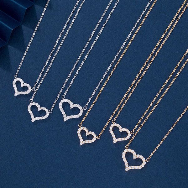 

Tiff Necklace Designer luxury fashion jewelry Love Necklace with Diamonds Necklace V Gold Heart shaped Pendant Large and Small Full Diamond Collar Chain jewelry