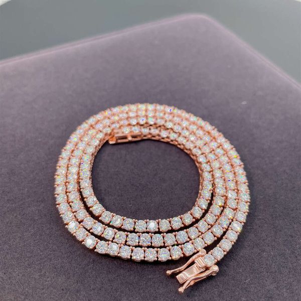 

Wholesale 4mm 0.3ct Moissanite Diamond Tennis Chain 14k Gold Plated Tennis Chain