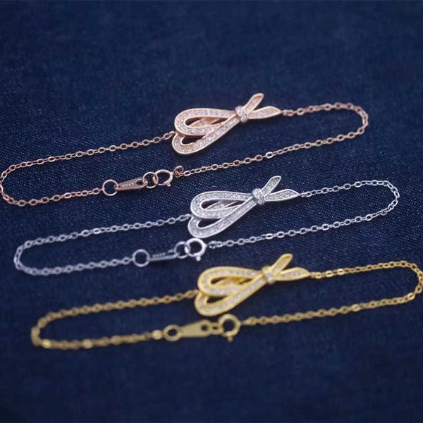 

Tiff Bracelet Designer Jewelry Luxury Fashion Women's jewelry s925 Sterling Silver Half Bow Bracelet Versatile Small and Exquisite Handicrafts jewelry accessory