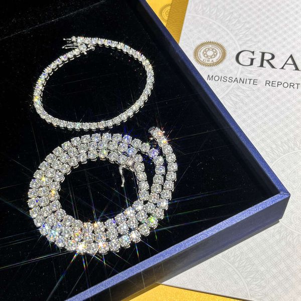 

4mm Moissanite Prong Setting Tennis Chain 6-9 Inch 10k 14k 18k Gold Tennis Bracelet Hiphop Style for Man and Women