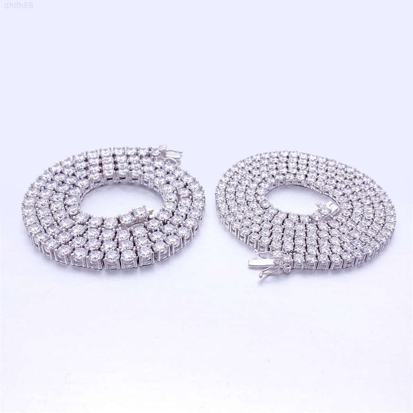 

Miami Cuban Link Chain Jewelry Hip Hop Necklace 925 Sterling Silver Micro Moissanite Diamond Tennis Chain 5mm