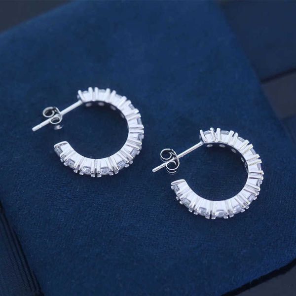 

Tiff Earring Designer Jewelry Luxury Fashion jewelry S925 Sterling Silver U-shaped Round Diamond Ear Studs Versatile Exquisite and Personalized jewelry accessory