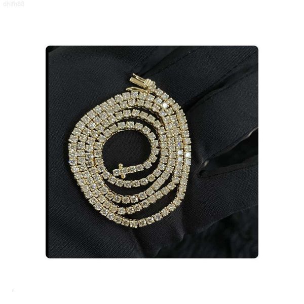

Latest Design Jewelry Natural Diamond Tennis Chain Made in 14kt Gold of 17 Inch Hip Hop Style Diamond Jewelry