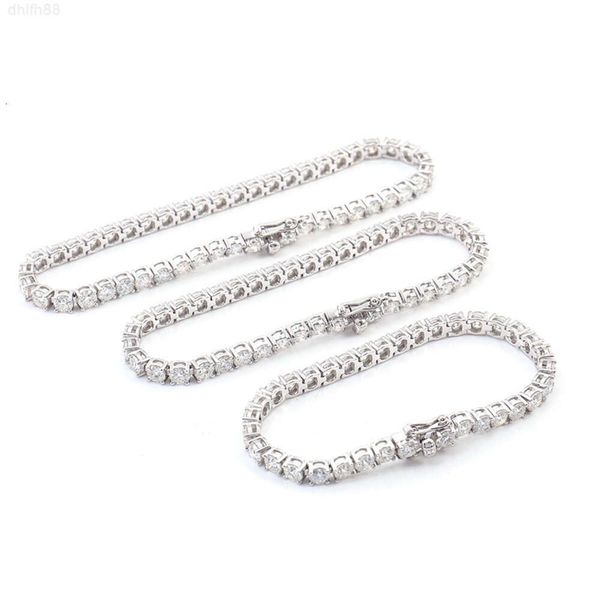 

High Quality 14k White Gold 2mm 3mm 4mm d Color Vvs Moissanite Diamond Cluster Tennis Chain