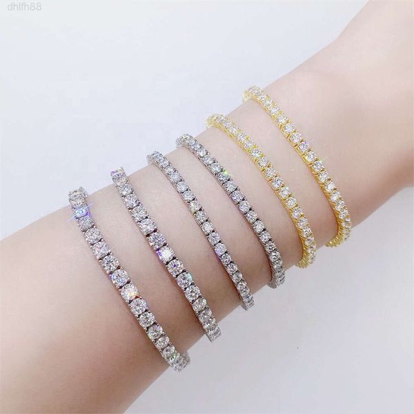 

Size 4mm Solid Gold 10k Iced Out Lab Diamond Vvs Moissanite Tennis Bracelet