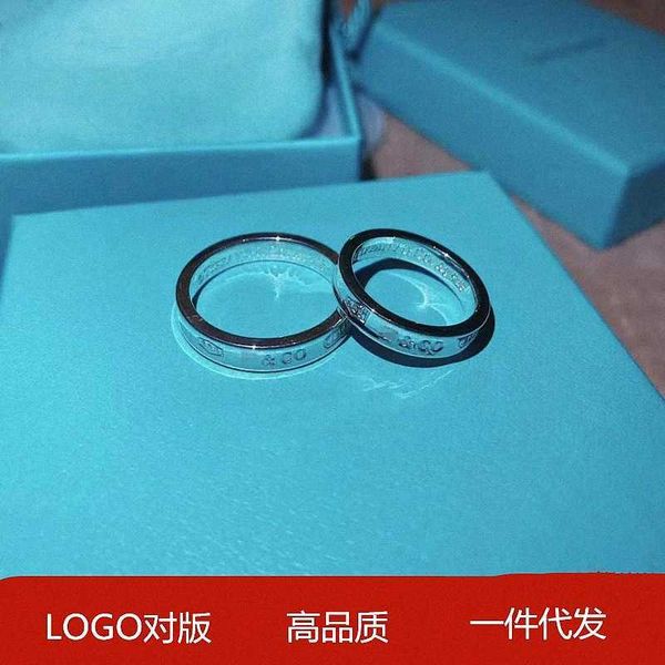 

Tiff Ring Designer luxury fashion jewelry S925 Silver High Quality 1837 Ring Small Alphabet Classic Black Ring Qixi Valentine's Day Gift jewelry accessory