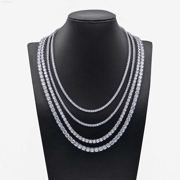 

Pass Diamond Test Fashion Hip Hop Jewelry 2mm--6.5mm 925 Silver Gold Plated Moissanite Diamond Tennis Necklace/bracelet for Men