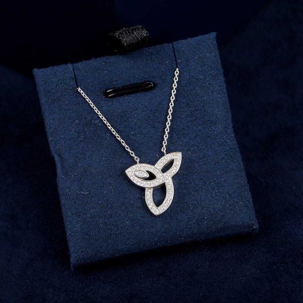 

Tiff Necklace Designer luxury fashion jewelry S925 Sterling Silver Diamond Olive Leaf Necklace Female Style Fashion Clover Collar Chain quality jewelry accessory