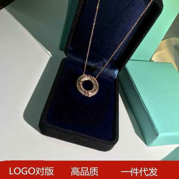 

Tiff Necklace Designer luxury fashion jewelry 18k Rose Gold X-shaped Diamond Circle Necklace s925 Silver Roman Number Circle Collar Chain Valentine's Day Gift