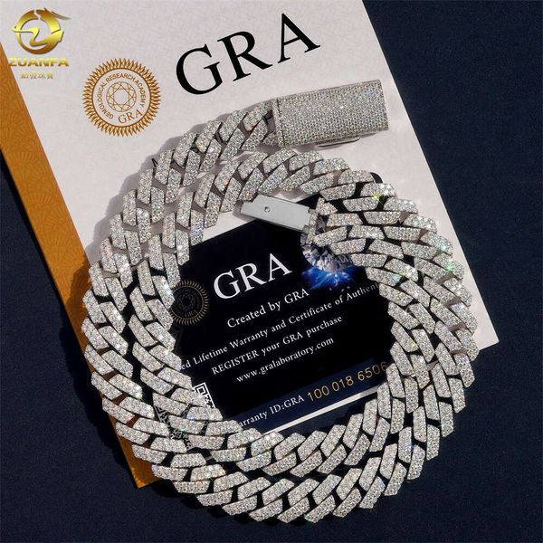 

Hip Hop Jewelry 12Mm Chain Pass Diamond Tester Gra Certified Moissanite Gold Plated Sterling Sier Cuban Bracelet For Men