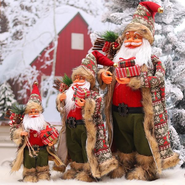 

2024 Christmas Santa Doll 60cm Xmas Plush Toy Holiday Home Decor Ornament
