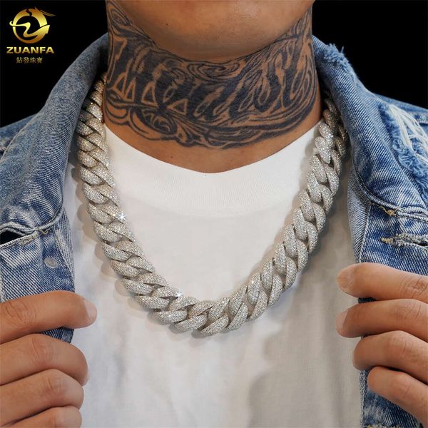 

Wholesale Price Sier Jewelry Factory Panyu Hiphop Iced Out D Color Vvs Lab Diamond Cuban Link Chain Moissanite 14K Gold Plated