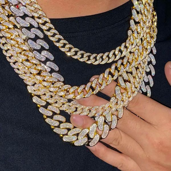 

Custom Pass Diamond Tester Hip Hop Vvs Moissanite Cuban Link 18Mm Iced Out 3 Rows Moissanie Stone Miami Cuban Chain Necklace