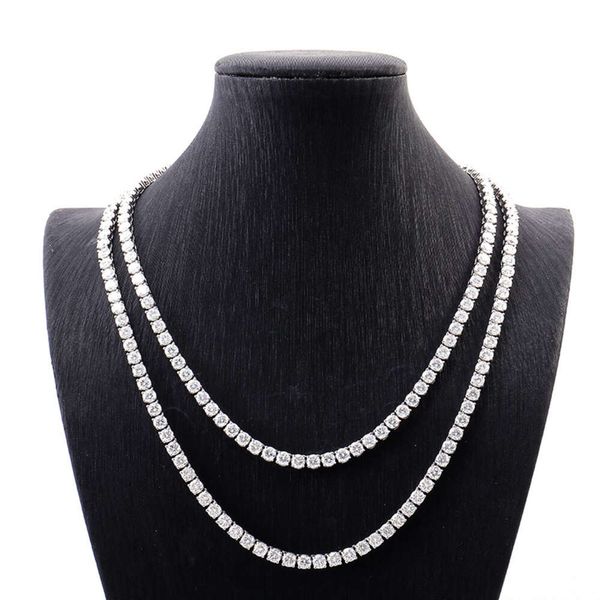 

Hip Hop Sterling Sier With Moissanite Tennis Chain 5Mm 16/18/20/22/24 Inches Iced Out Moissanite Tennis Chain